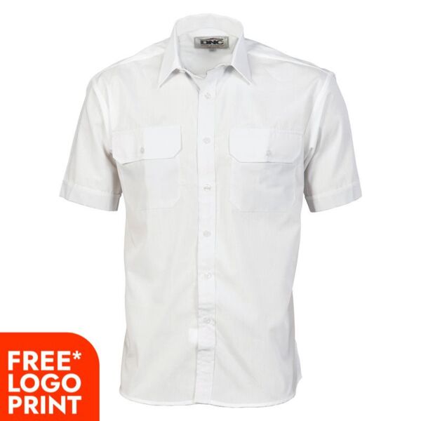 Mens Polyester Cotton Short Sleeve Work Shirt Thumbnail