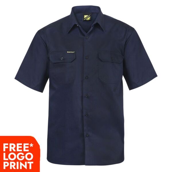 Mens Short Sleeve Cotton Drill Shirt Thumbnail